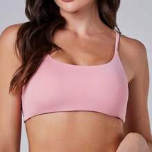 Gym Top Double Band With Removable Pad Thin Strap Zero Transparency Fashion Colors - Rosa Oxidada - Ver 2
