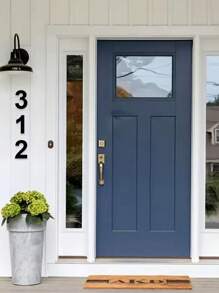 1pc Vintage Style Large Metal House Number - Durable Cast Iron Mailbox Number With Rust-Resistant Finish, Easy-To-Install Wall Mounted Design, Customizable Street Address Sign For Outdoor Decoration, Available In 0-9 Numbers