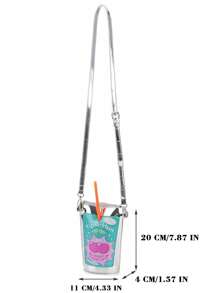 Bolsas e Bolsas de Mão Inéditas em Formato de Suco de Cereja para Mulheres, Bolsa Transversal com Formato Fofo, Bolsa de Embreagem de Moda, Couro PU
