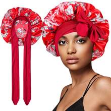 1/2/4/5Pcs Women's Bonnets Elastic Strap Style Silk Smooth Color Ding Hair Satin Bonnets Casual Home Daily Hair Care Bonnets