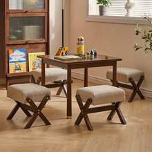 Small Footstool Shoe Changing Stool Padded Foot Rest Stool Entryway Living Room - complexion - View 3