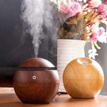 1PC Wooden Cool Mist Humidifier Aroma Diffuser For Room With Colorful Ambient Lighting, Ideal For Home,Office,And Car , Aroma Air Diffuser With Colorful Change Diffuser For Car, Office And Babies. Purifier Humidifier For Bedroom Room Decor