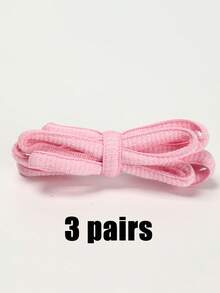 3 Pairs Semi-Circle Shoelaces, Fashionable Versatile Sneaker Shoe Laces Replacements For Sports And Running Shoes - Multicolor - View 30