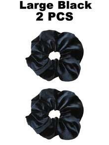 半条装黑色天鹅绒发圈，带隐藏口袋；大号黑色多功能发饰收纳袋；返校必备；便携式零钱包及收纳袋；沙滩包；马尾发圈；发绳；发圈；发饰 - 彩色 - 查看 16