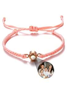 1 Stück anpassbares Foto-Projektionsarmband, buntes geflochtenes Edelstahl-Armband für Paar, geeignet für Männer, Frauen, Paar, Familie, Fotoerinnerungen, personalisiertes Geschenk für Feiertage, Muttertag, Vatertag, Valentinstag, Geburtstag