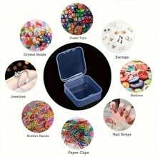 6pcs/3pcs./1pc Storage Box Plastic Storage Box, Square Transparent Plastic Storage Box With Lid - Durable, Seamless Storage Box For Jewelry, Hardware, Earplugs And Small Accessories - Multi-Purpose, Wear-Resistant, Jewelry Storage Box, Desktop Storage Sticker Storage Box