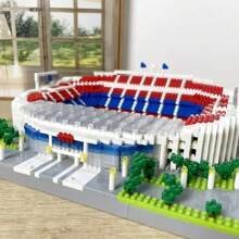 Set de blocuri de construcție pentru stadioane sportive de renume mondial - Model arhitectural de stadion de fotbal în miniatură, jucărie DIY cu microblocuri pentru fani ai sportului