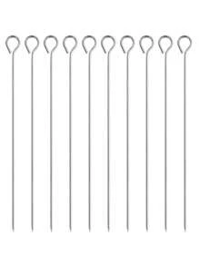 6-8pcs outils de barbecue aiguille de barbecue brochettes rondes brochettes de barbecue, brochettes plates rondes en acier inoxydable, brochettes en acier inoxydable fourchettes de barbecue, brochettes plates brochettes d'agneau, brochettes de barbecue barbecue outils de barbecue en acier inoxydable