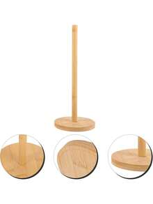 Giá đỡ khăn giấy tre 4 chiếc – 2 chiếc/1 chiếc giá đỡ để trên mặt bàn & tủ bếp, phòng tắm | Phù hợp với cuộn khăn tiêu chuẩn | Giá đựng khăn bằng gỗ có đế tròn (Thiết kế tiết kiệm không gian) - Nhiều màu - Xem 5