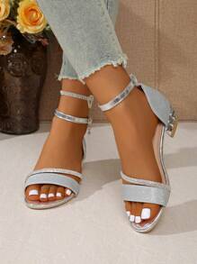 New Fashion Double-Strap Open-Toe Sandals, Ankle Buckle Design, Exquisite And Stylish Sandals