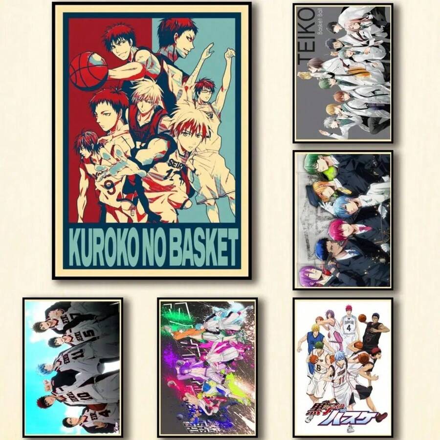1pc Thiết kế Anime Kuroko No Basket Nghệ thuật treo tường Áp phích Phong cách Trang trí nhà Nhãn dán cho Quán cà phê Quán bar A XCM Khung tùy chọn trang trí tường độc đáo, Nghệ thuật treo tường có khung - Nhiều màu - Xem 1