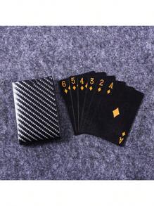 Schwarze Spielkarten, wasserfeste Spielkarten & flexible Pokerkarten mit Box, toll für Partys, Alltag/Weihnachtsgeschenk, grüne Spielkarten