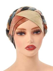 Women's Tie Dye, Ground Hair, Milk Silk, Flower Cloth, Braided Hat, Short Braid Can Hide Hair, Headband, Hat