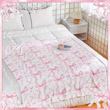 Bowknot Prints Ultra-Soft Flannel Throw Blanket Digital Printing, 280gsm, All-Season Comfort Polyester Blankets Great Gift For Friend, Family, Wedding, Birthday,Warm,Soft,Comfortable,Cozy Personalized Ideal Gifts For Him,Her,Boyfriend,Girlfriend,Dad,Mom,Family,Friends,Pets ,For Anniversaries,Valentine's Day,Mother's Day,Birthdays,Father's Day,Weddings,Graduation,Christmas,Housewarming Sofa,Bed,Car,Bedroom,Living Room,Office,Outdoor Camping,Beach,Wall Decoration - Nhiều màu - Xem 4