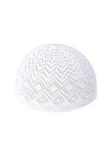 1pc Unisex Knit Beanie Hat, Islamic Kufi Cap, Minimalist Breathable Muslim Taqiyah, Suitable For Celebration, Casual Wear, Arabic Prayer Cap, Festival Gift