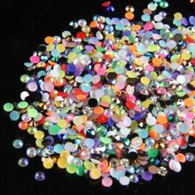 Aproximadamente 16000/6400/6600 piezas de Cristales de resina de 3 mm, Cristales de gelatina redondos AB sin termofijado al por mayor para manualidades DIY, ropa, tumblers, maquillaje facial, manicura y uñas, maquillaje facial y de ojos, tumblers, botellas, manualidades y decoración
