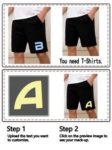 Bedruckte Herren Sommer Sport Shorts mit benutzerdefinierten Text, Geben Sie Ihren Text/Segen/Logo/lustiges Zitat ein, personalisierte Herren Sommer Sportbekleidung Unterteil, Urlaubsgeschenk, Jahrestags-Geschenk, Valentinstag/Geburtstag/Jubiläums-Party/Musikfestival bedrucktes Outfit, Geschenk für ihn, Party Outfit, individualisierbare Firmen-T-Shirts/Familienfeier Outfit/Charity Teamuniform, Herren Sommer Shorts