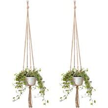 2 piezas Colgadores creativos para plantas, soporte para macetas de flores, cuerda para cesta colgante, soporte colgante de pared para plantas para decoración interior y exterior del hogar, jardín y balcón (disponible en varios tamaños)