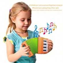 儿童手风琴乐器，适合初学者，便携易用，适合家庭聚会、派对、亲子互动，适合男孩和女孩的益智玩具，配件/款式/颜色多样 - 彩色 - 查看 2