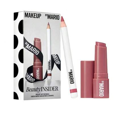  MAKEUP BY MARIO "Dream Lip Kit" Mini Lip Plumper Rosewood Glow & Rich Mauve Suede Pencil 0,03 oz styck