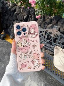 1 件美食猫图案粉色直边手机壳，带镜头保护设计，防指纹、防震、防摔，兼容 16 Pro Max、15 Pro Max、14 Pro Max 系列、S25 Ultra、S24 Ultra 系列