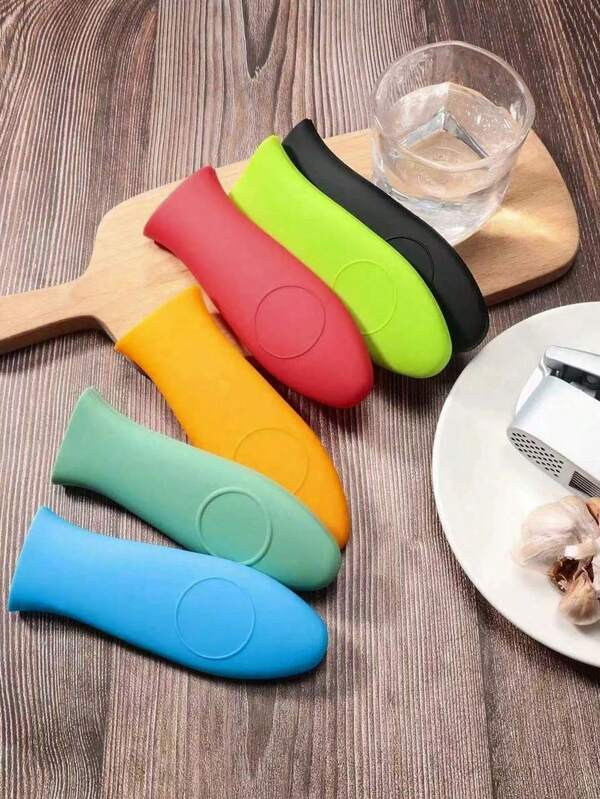 Manchon de poignée de casserole en silicone, poignée de casserole en silicone épaisse, support de poignée de casserole résistant à la chaleur pour poêles en fonte, protecteur de poignée de casserole antidérapant, couvre-poignée de casserole résistant à haute température