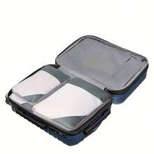 1pc XL Travel Compression Bag, Waterproof Nylon Diamond Mesh Double-Layered Clothes Storage Bag - Grey - View 6