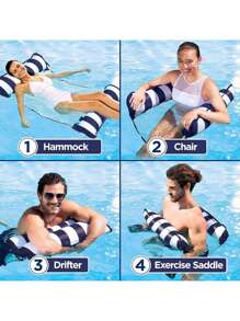 2pcs-4-In-1 Monterey Hammock Pool Float & Water Hammock Multi-Purpose, Inflatable Pool Floats For Adults Patented Thick, Non-Stick PVC Material