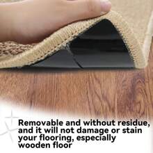 Rug Carpet Non Slip Grippers, Reusable And Washable Double Sided Carpet Tape Pads, Strong Adhesive Grippers For Area Rugs, Keep Corners Flat, No Damaging For Floor Removable, 4/8/16Pcs Room Decor Back To School