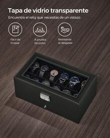 Cajas y organizadores de relojes - Regreso a la escuela Almacenamiento para dormitorios, Regalo de Navidad - Negro - Ver 3