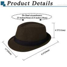 JEWELRYWE Classic And Simple Jazz Hats For Men And Women, Fedoras, And Short-Brimmed Hats For Men And Women, Which Can Be Worn For Leisure And Stage Performances