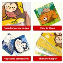 Caja 4 en 1, Rompecabezas, Juguete del rompecabezas con diseño de animales de dibujos animados, juguete educativo para niños, juego de emparejamiento educativo, juego de emparejamiento de formas, juegos de aprendizaje fonético, juguetes fáciles de usar, desarrollo cognitivo mejorado, diversión de aprendizaje temprano, escuela, estudiante, papelería, útiles escolares, regalo de vuelta a la escuela, niño, niña, regalo de cumpleaños para niños