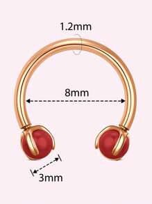 CIZME Different Style Nose Ring, Black Red Nose Ring Septum Horseshoe Earring Eyebrow Lip Helix Tragus Cartilage Piercing Ring, Mustache Shape Nose Piercing, Tongue Ring, Fake Nose Ring CZ African Nose Cuffs, Nose Rings Clip On Nose Jewelry For Woman Gift For Party