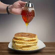 1 件蜂蜜糖浆分配器壶防滴漏容器蜂蜜罐按压式油壶蜂蜜分配器壶酱汁瓶塑料密封罐漏斗型罐糖浆壶带底座厨房用品、学校用品 - 彩色 - 查看 7