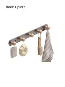 Creative Wooden Door Back Hook - Rust-Proof Thickened Carbon Steel Wall Hook, Wall-Mounted Coat Hook, Solid Wood Hanger, Hat Rack, Bathroom Hook. Kitchen Storage Rack. Suitable For Bedroom, Porch, Foyer, Foyer Storage, Wall Decoration - Adhesive-Free Hook, Room Decoration. Morlot Style Hook (Wood Style, Durable, Anti-Peeling Paint)