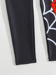 Young BoySpider Print Long Sleeve Zipper One-Piece Swimsuit, Boys' One-Piece Swimwear, Beach Holiday Swimsuit