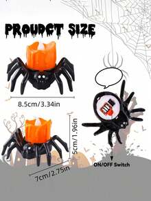 4/2/1Pack Halloween Spider Tea Lights, Novelty LED Flameless Spider Candle Holder Lamp Battery Operated Orange Tea Light For Halloween Party Table Home Spooky Decoration, Thanksgiving Decoration, Halloween Decoration, Fall Decoration, Harvest Festival Decoration, Room Decoration, Bedroom Decoration,Halloween Decor