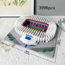 Set de blocuri de construcție pentru stadioane sportive de renume mondial - Model arhitectural de stadion de fotbal în miniatură, jucărie DIY cu microblocuri pentru fani ai sportului