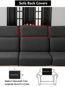 1pc Stretch Sofa Cover, Anti-Slip Anti-Spill Full Coverage Fabric Thickened 4-Season Sofa Seat Cushion Cover, Machine Washable, Pet Friendly, Fits For Bedroom, Office, Living Room, L-Shaped And 1/2/3/4 Seater Sofas - Moon Gray - View 13