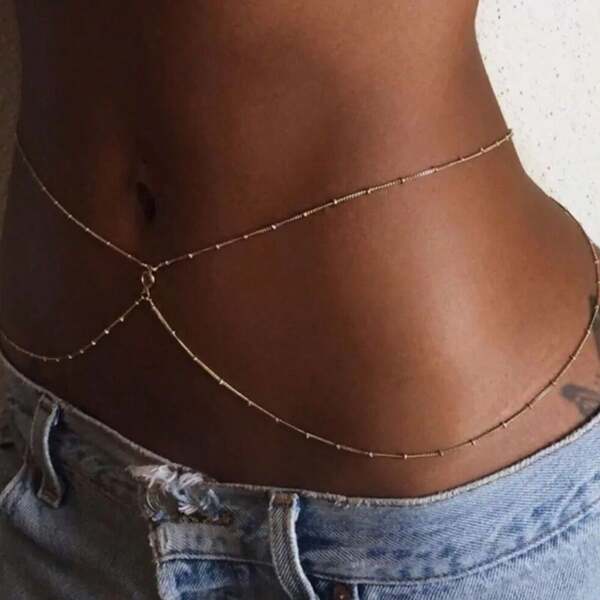 1pc Fashion Layered Waist Chain For Women For Gift