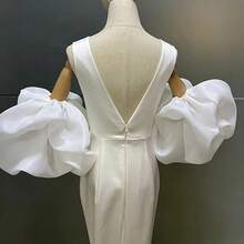 1 Pair Bridal Gown Satin Oversized Puff Sleeves, Lantern Sleeves Arm Covers, Princess Sleeves, Wedding, Outdoor, Studio Photo Accessories - Multicolor - View 5