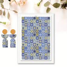 1pc Ultra-Light Water Transfer Paper With Colorful Flower Patterns – Perfect For DIY Ceramic Earrings, Jewelry & Polymer Clay Crafts, Blue & White Checkered Design, Craft Transfer Paper | Tropical Design | Intricate Designs - Multicolor - View 30