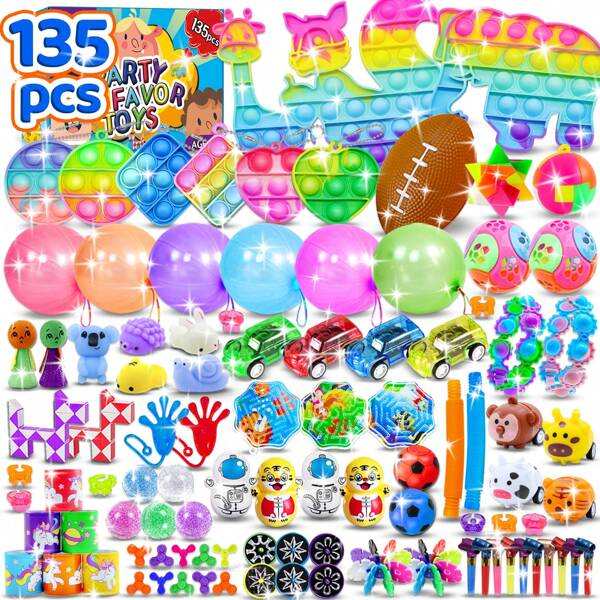 107/117/124 piezas de varios regalos para fiestas, juguetes de aula para rellenar estuches de violín, premios de carnaval para caja del tesoro, relleno de bolsas de regalo, pequeños y minúsculos artículos para caja de recompensas de aula (color aleatorio)