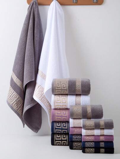 1 dunne handdoek, meerdere kleuren, minimalistisch jacquardpatroon, rechthoekig 70*140 cm, voor volwassenen, mannen en vrouwen, zwemmen, badjas; of 34*74 cm handdoek/34*34 cm zakdoek, snel drogend, absorberend, zacht, geschikt voor badkamer, keuken, reizen, vakantiecadeaus, sportschool, strand, hotel, schoonheidssalon, kapperszaak, buiten, school, terug naar school, reizen, reisbenodigdheden, huishoudelijke artikelen, handdoek, huidverzorging