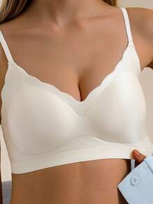 1 pieza Camiseta de tirantes inalámbrica y ligera, con soporte transpirable para el verano para mujeres - Champán - Ver 7