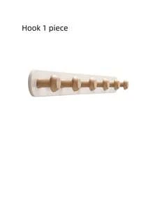 Creative Wooden Door Back Hook - Rust-Proof Thickened Carbon Steel Wall Hook, Wall-Mounted Coat Hook, Solid Wood Hanger, Hat Rack, Bathroom Hook. Kitchen Storage Rack. Suitable For Bedroom, Porch, Foyer, Foyer Storage, Wall Decoration - Adhesive-Free Hook, Room Decoration. Morlot Style Hook (Wood Style, Durable, Anti-Peeling Paint)