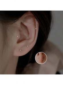 2/4/8 أزواج من أقراط الأذن ذات الزركونيا المكعبة الكلاسيكية السوداء والبيضاء - غير مسببة للحساسية، للنوم، طلاء سبيكة النحاس خالي من النيكل، مجوهرات متعددة الاستخدامات للأعياد والاستخدام اليومي، مناسبة لجميع المواسم