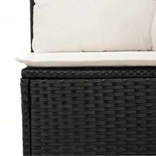 vidaXL Set Divano Da Giardino 6 Pz Con Cuscini Nero In Polyrattan - Black - View 6