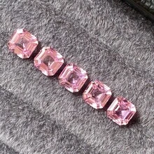 100% Sakura Pink Sapphire Loose Asscher Cut Gemstone For Charms Advanced Jewelry Making Materials DIY - Cherry Blossom Pink - View 5