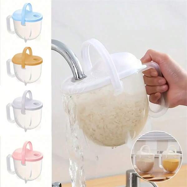 1 Pc Automatic Rice Washing Machine With Grain Cleaning Filter Net And Rice Sieve Basket, Kitchen Gadget